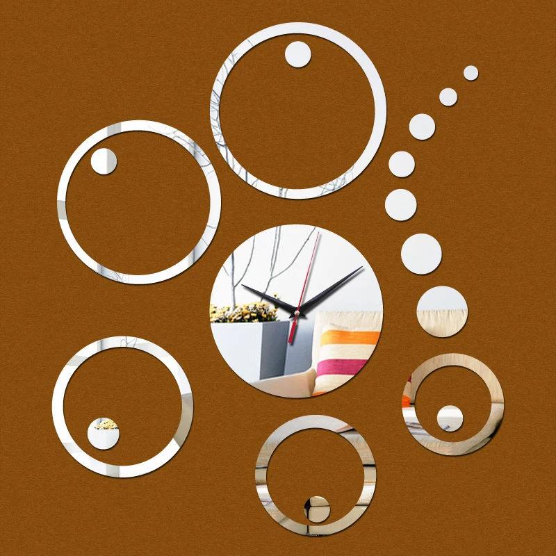 Новинка 2019 прямые продажи кварцевые Светодиодные настенные зеркальные часы для