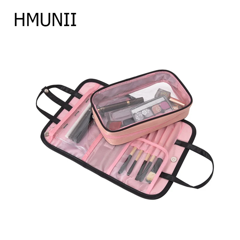 HMUNII Protective bag holder cosmetic bag portabel magnetic buckle travel portable cosmetics brushes Waterproof protective cover