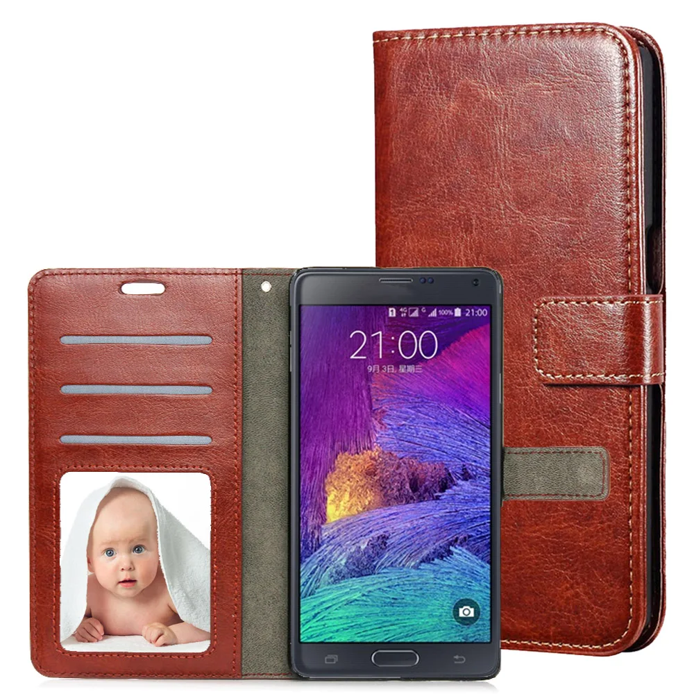 Кожаный чехол для samsung Galaxy Note 4 N910 N9100 откидной Чехол телефона фоторамка Ретро