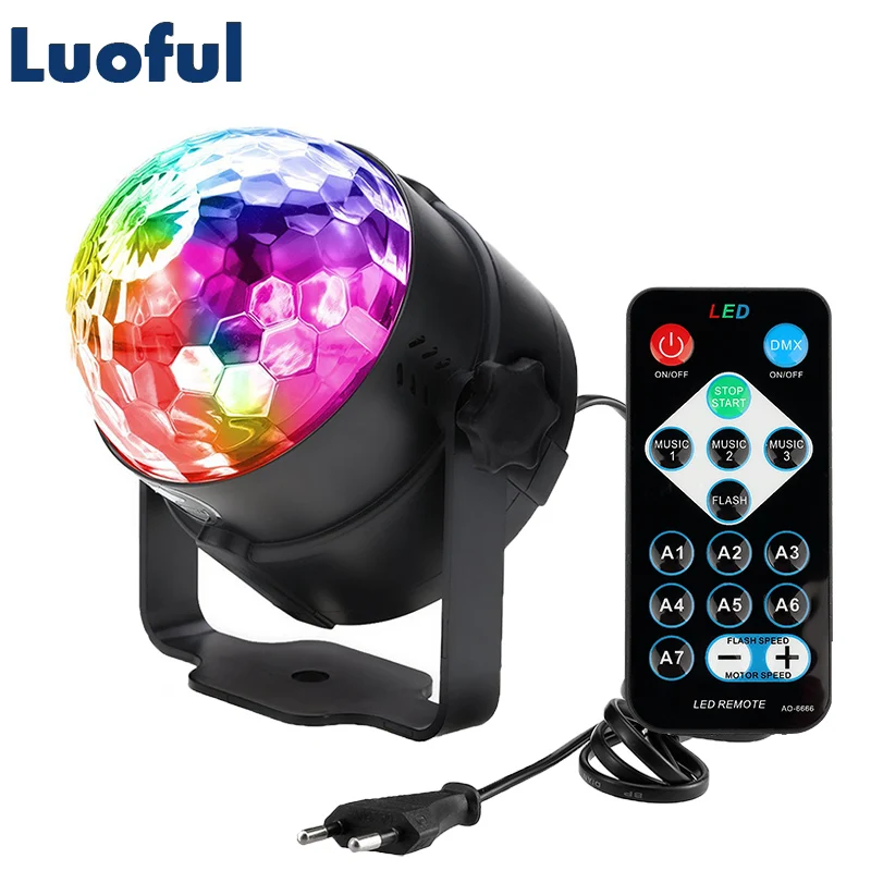 7 цветов 3 Вт DJ диско шар звуковая активация лазерный проектор Lumiere сценический
