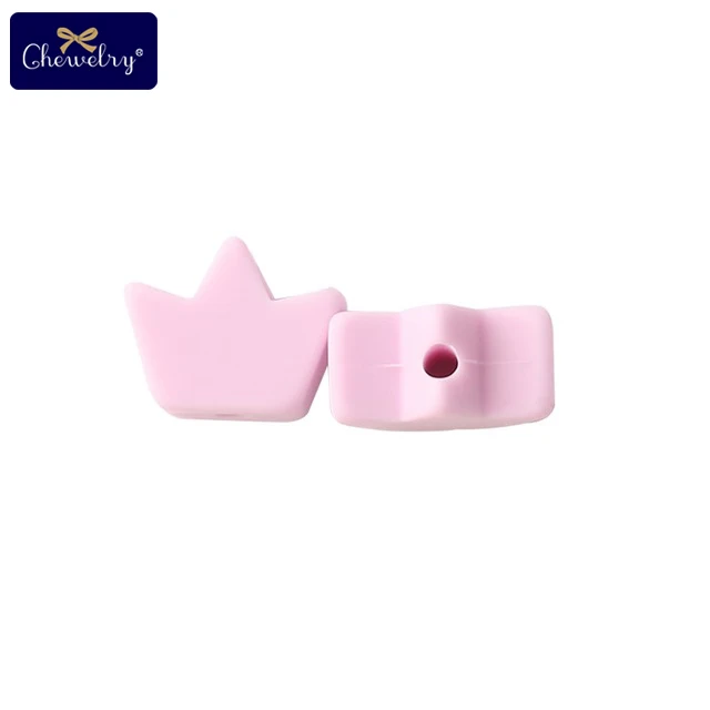 Candy Pink Crown 30 шт Корона детские мини силиконовые бусины для сделай своими ругами слингобусы Прорезыватель жемчуг бусины BPA бесплатные детские товары Силиконовые Бусины зубы - Цвет: Candy Pink Crown