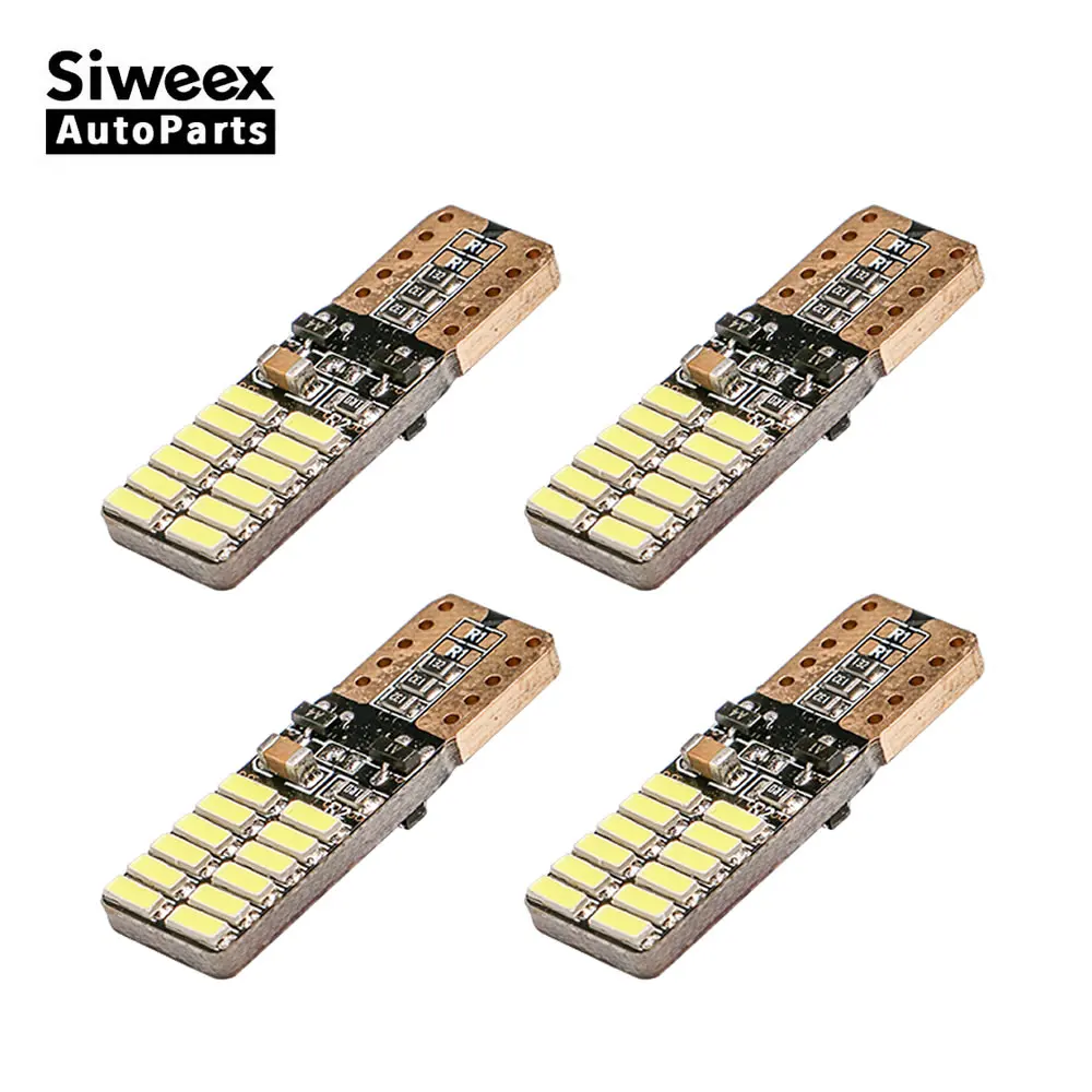4 шт. T10 W5W 194 светодиодный лампы 4014 24 SMD Боковой габаритный фонарь сигнальная лампа