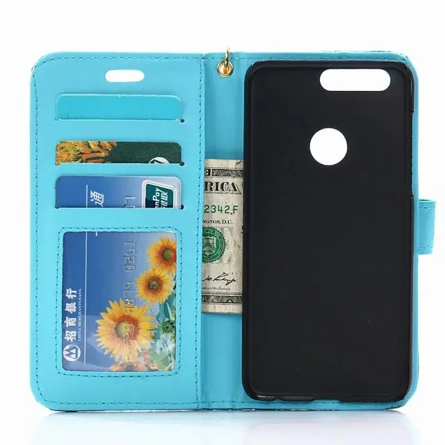 Для Huawei Honor 8 Case Принципиально Картины Крокодила Оболочки Бумажник Карты слот