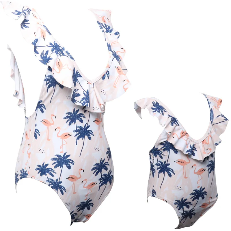 Купальные костюмы для мамы и дочки Летние одинаковые комплекты семьи Мама я