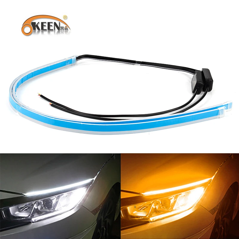 Гибкие дневные ходовые огсветильник OKEEN DRL 30 45 60 см гибкая мягкая направляющая
