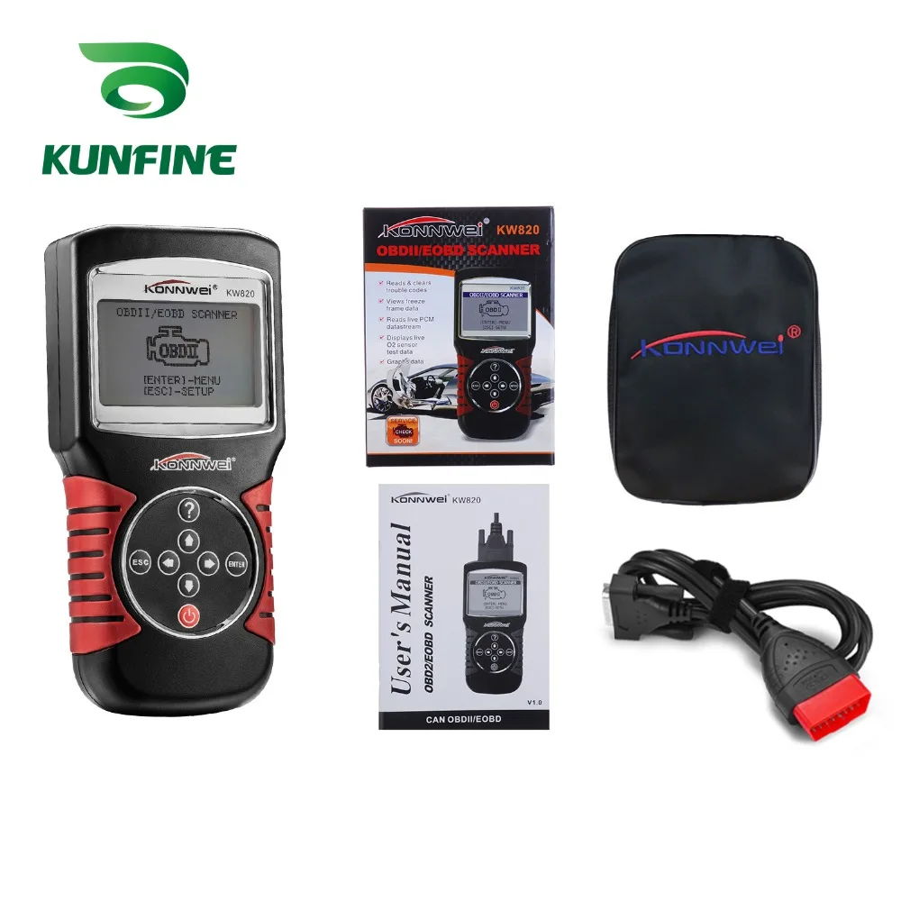 Автомобильный сканер KUNFINE KW820 EOBD диагностический OBD2 для автомобиля OBDII инструмент
