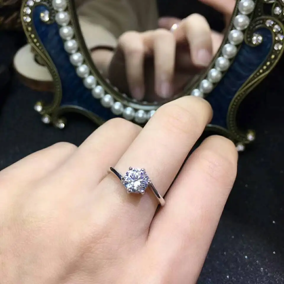 [MeiBaPJ Moissanite драгоценный камень Мода 2 карата бриллиантовое кольцо D Цвет VVS 925 Серебро Хорошие Свадебные украшения для женщин