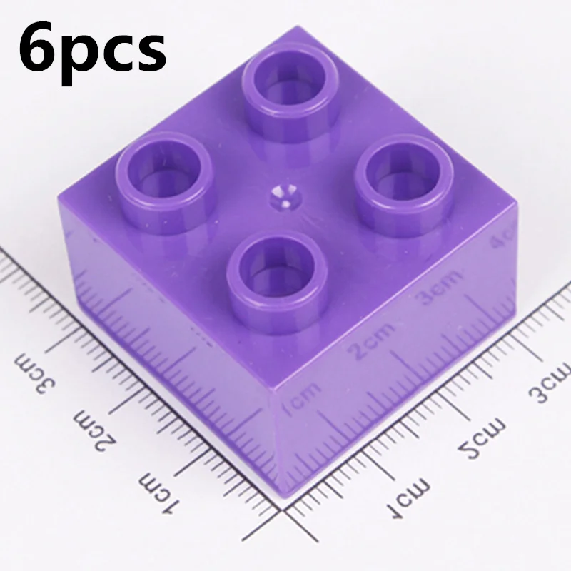 Diy-R501-10x6pcs 6 шт./партия 2X2 толстые Кирпичи Diy Большие размеры строительные блоки запас аксессуары совместимы с дублированные игрушки для детей подарок для детей - Цвет: Diy-R501-10x6pcs