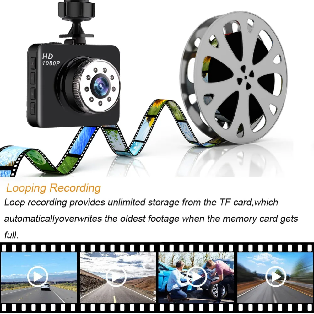 Мини Видеорегистраторы для автомобилей регистраторы HD1080P 140 градусов Широкий