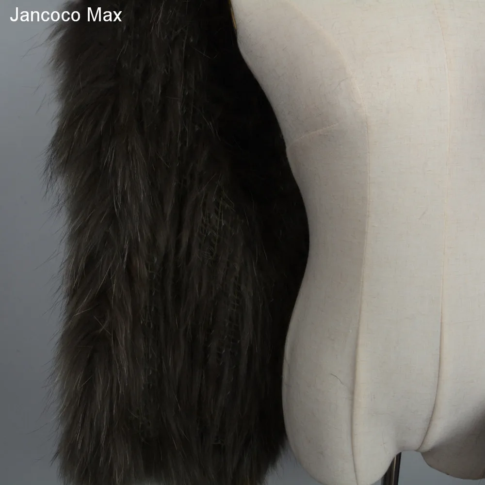 Jancoco Max натуральный мех енота пальто весна осень зима Высокое качество трикотажные женские куртки S7105