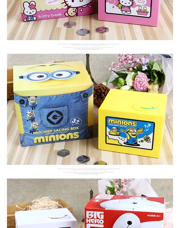 Автоматическая Копилка Doraemon hello kitty, кража, экономия монет, копилка, креативная копилка, подарок на день рождения для друзей, декор для рабочего стола