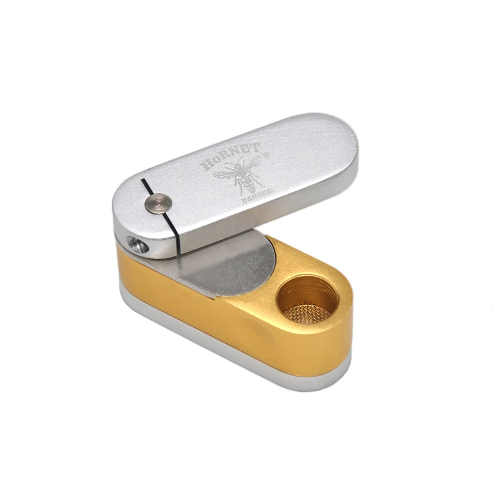 [HORNET] Фирменная двухслойная металлическая Поворотная курительная портативная