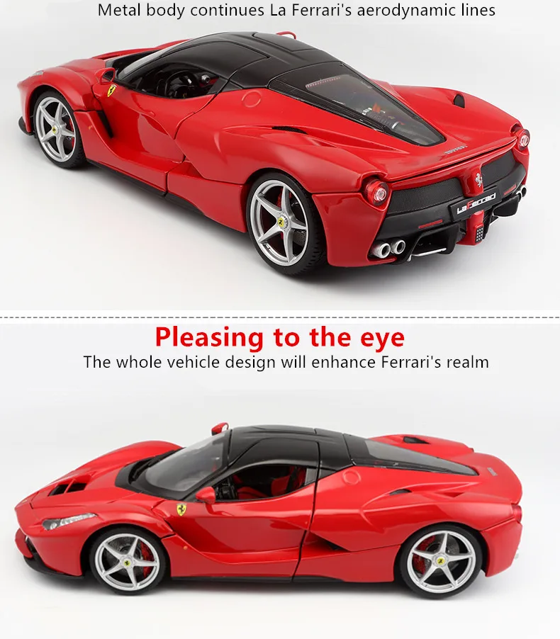 Bburago 1:18 Ferrari LAFERRARI черная модель автомобиля 1 18 имитация сплава оригинальная Rafa модель спортивного автомобиля супер модель автомобиля для бега подарок