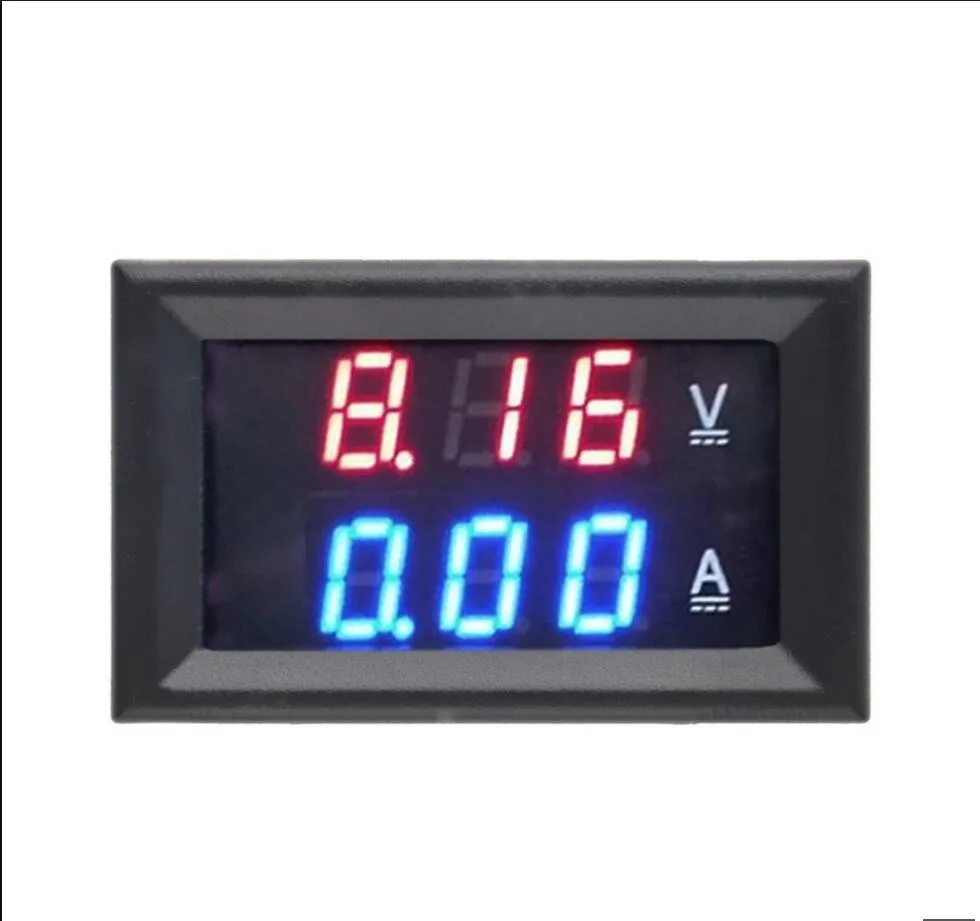 1 шт. DC 0 100 в 10A Вольтметр Амперметр красный + синий/красный светодиодный Amp двойной