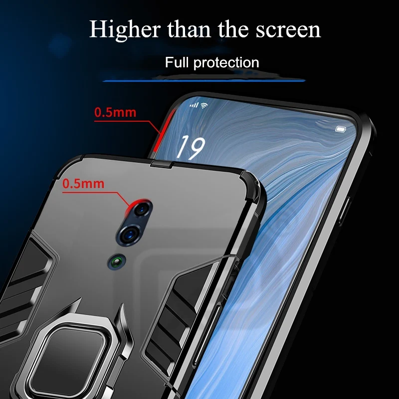 Чехол для OPPO Reno кольцевой держатель армированный бампер задняя крышка 10x zoom