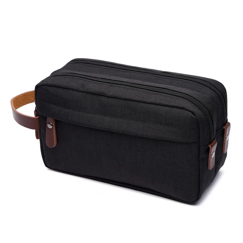 

Double Layer Cosmetic Toiletry Makeup Bag Zipper Large Compartment Beauty Case for Business,Polyester Travel Neceser Organizer