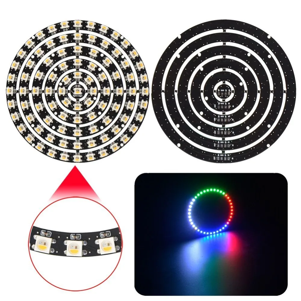 WS2812B SK6812 RGB RGBW кольцо 93 241 светодиодный s кольцо 5050 RGB+ теплый белый 2700K светодиодный кольцевой светильник со встроенным драйвером Черный PCB DC5V