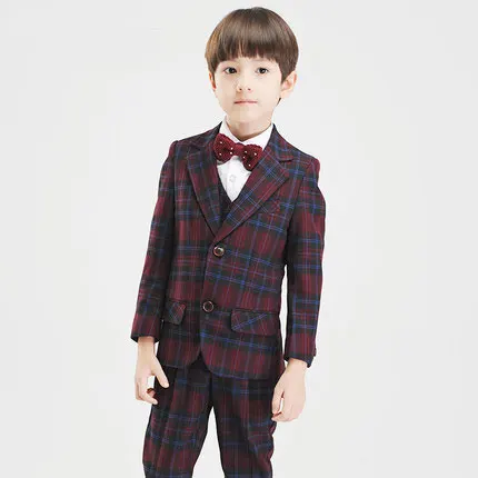 Костюмы для мальчиков (пиджак + штаны галстук бабочка рубашка жилет) приталенный