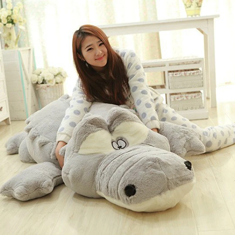 Kawaii Большой анти стресс плюшевые игрушки зеленый крокодил мягкий сон Подушка