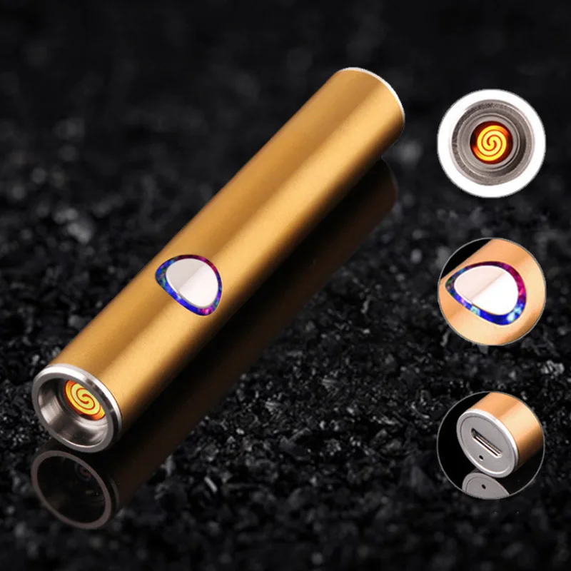 Металлические зеркальные портативные USB электронные зажигалки для сигарет