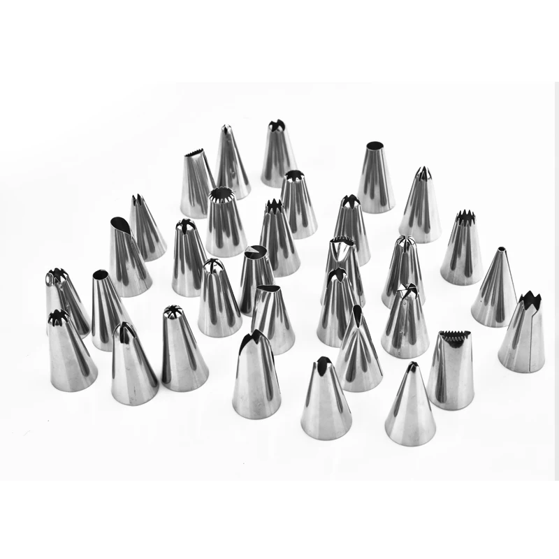 38 шт. насадки для украшения тортов из нержавеющей стали|pastry bag coupler|cake decorating tips