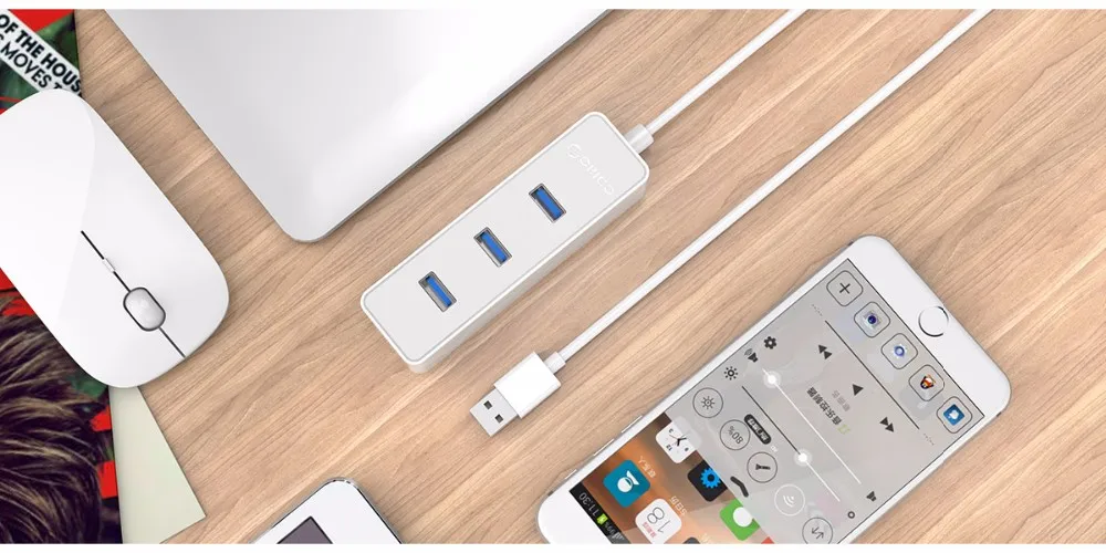 ORICO W5PH4 USB 3,0 хаб Портативный питание от шины USB 3,0 с VL812 Чипсет 4 Порты и разъёмы концентратора для ноутбука/Ultrabook
