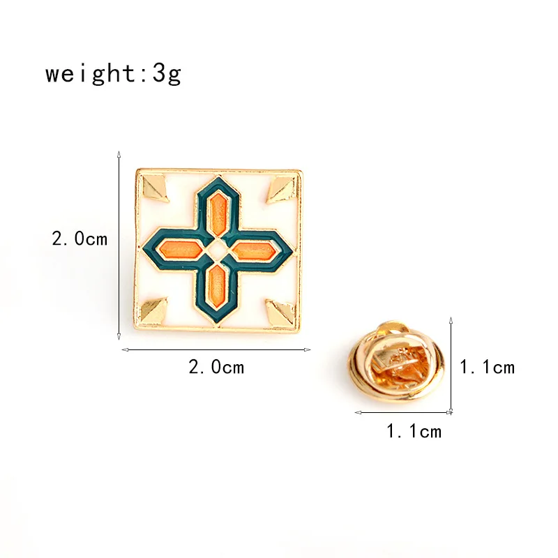 Цветочные квадратные металлические значки новинка 2017 модная брошь Значки для