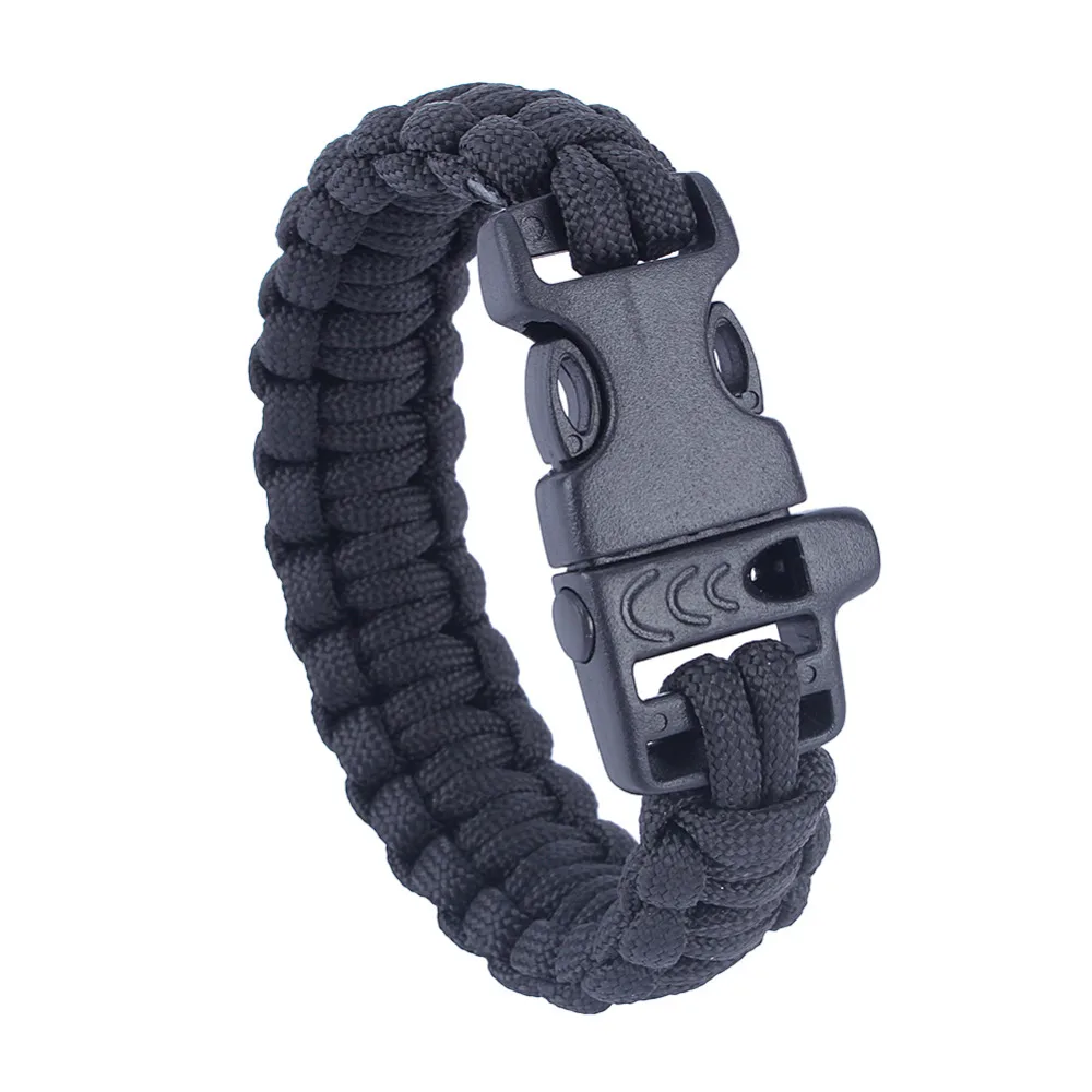 Военный Утилита военный браслет для выживания paracord Кемпинг походный свисток спасательный Браслет Плетеный Канат запястье
