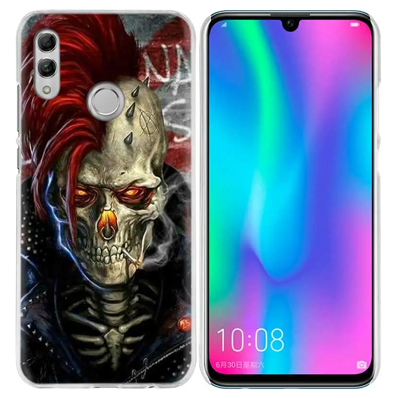 08 Чехол Grim Reaper Skull для huawei Honor 8X Y9 9 10 Lite Play 8C 8S 8A Pro V20 20i 10i Y6 Y7 Прозрачный жесткий чехол для телефона из поликарбоната - Цвет: 08