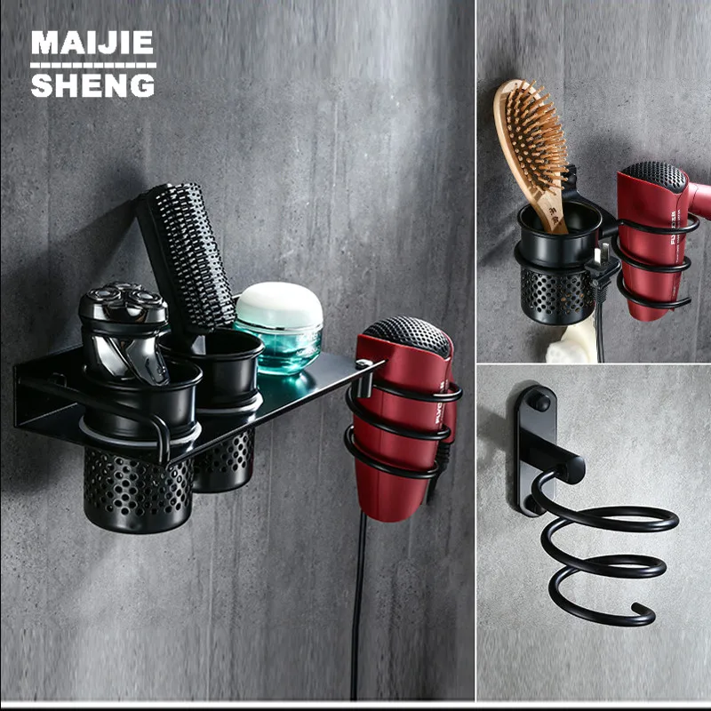 

Hair drier Shelf Bathroom shelf Rack Space Aluminum shower room shelf Washing Shower Basket Bar blower Shelf