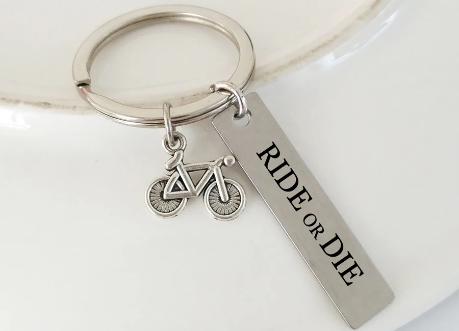 Очаровательный брелок с надписью Ride or Die Bijoux для мотоциклов, автомобилей, велосипедов, женщин и мужчин, Подарочный Брелок для ключей, велосипедная подвеска, брелок для ключей, ювелирное изделие