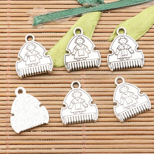 

26pcs tibetan silver color woman portrait design charms H1711