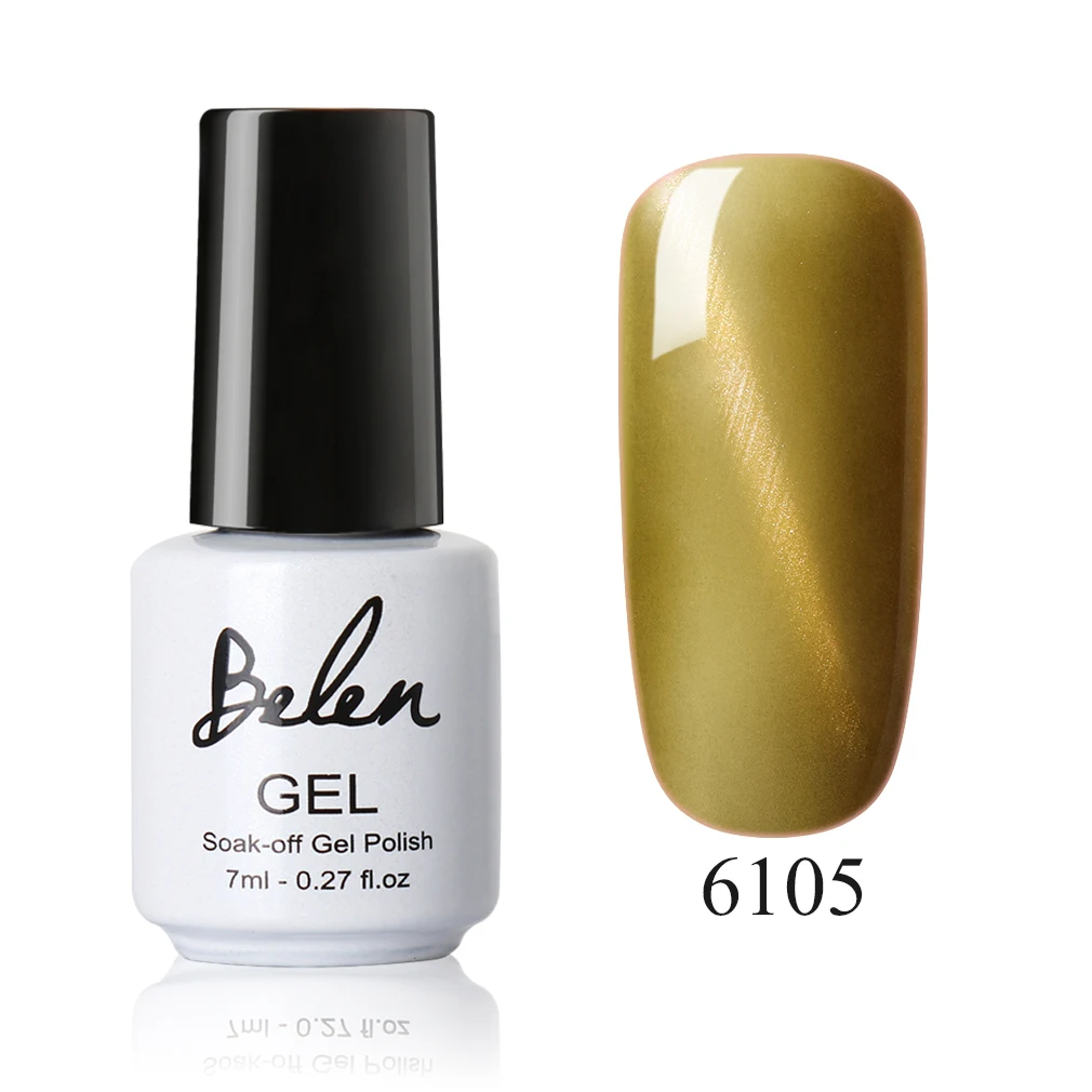 Belen кошачий глаз Серии Shell Jade Хамелеон Гель лак для ногтей Гибридный лак Lucky Lacquer Primer основа Топ 3D магнитный лак 7 мл - Цвет: jade  005