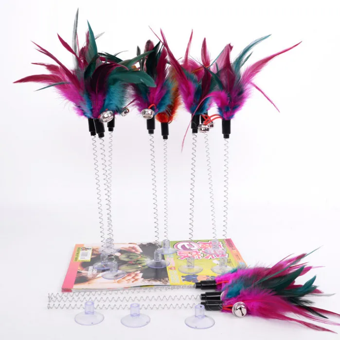 

usd0.5/pc cat kitten toys feather playing toys spring suck 30pcs/lot