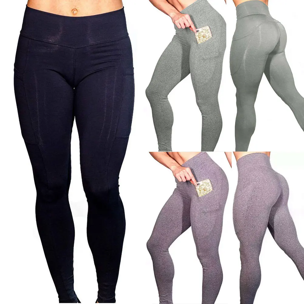 Slim Fit эластичный спортивный зал для бега тренировок йоги Штаны с высокой посадкой