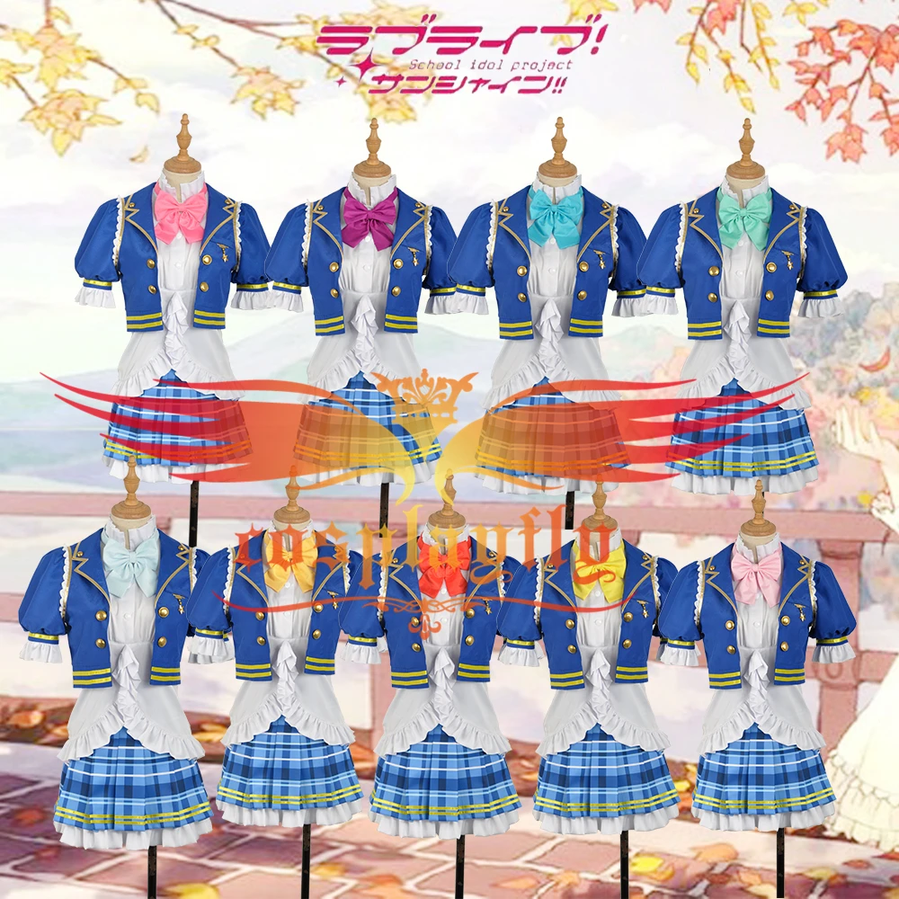 LoveLive! SunShine! akours Dia Kanan Mari Chika Ruby Yoshiko Riko Watanabe You Hanamaru сценическое платье для девочек