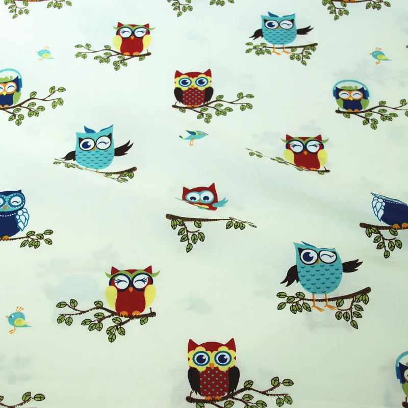 Pretty 3 вида конструкций 50x40 см Красочный Lucky Owls комплект хлопковой ткани с рисунком
