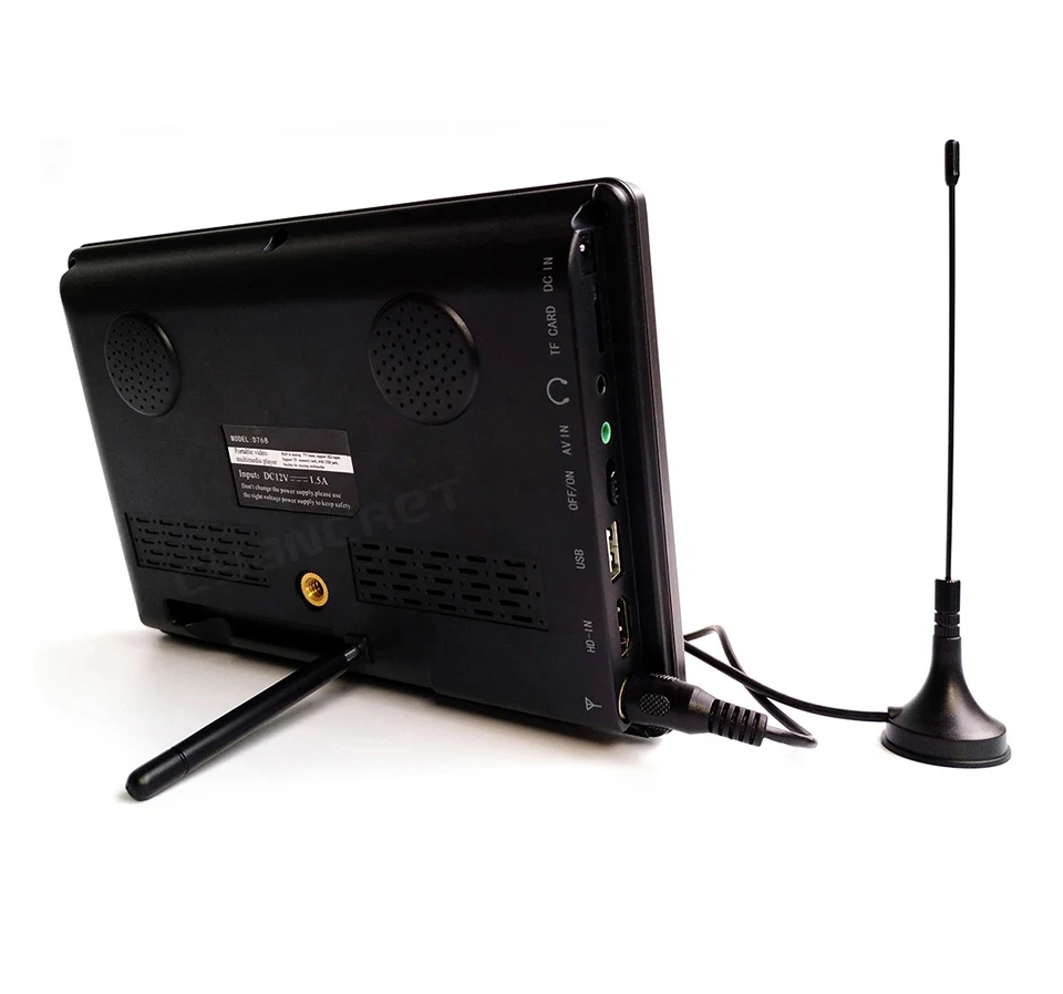 LEADSTAR D768 7 дюймов Портативный ТВ DVB-T2 ATSC tdt цифровой и аналоговый мини маленький автомобильный тв-телевизор Поддержка USB TF MP4 H.265 AC3