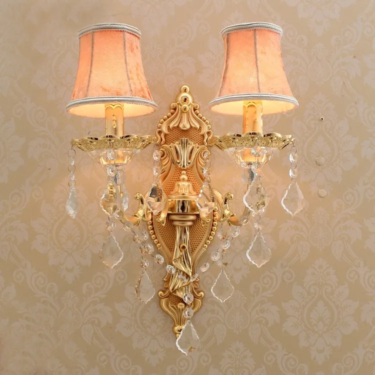 

Gold Wall Sconce with lamp textile shade Modern Wall Lights for Bedroom Wall Sconces Living Room Crystal Wall Lamps for Reading