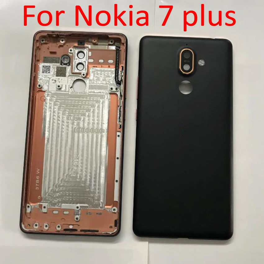 Оригинальная лучшая задняя крышка батарейного отсека для Nokia 7 Plus + кнопка
