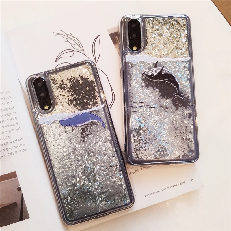 Чехол с динамической жидкостью P20 lite задняя крышка зыбучим песком для Huawei honor 10 V10