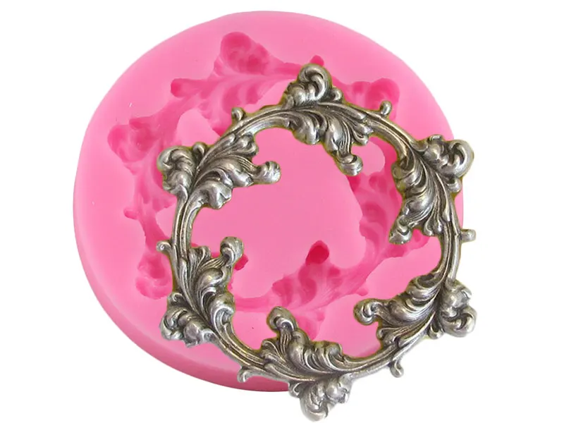 DIY Flower Garland Silicone Mold Scroll Relief Border Fondant Cake Decorating Tools Resin Polymer Clay Candy Chocolate Mould