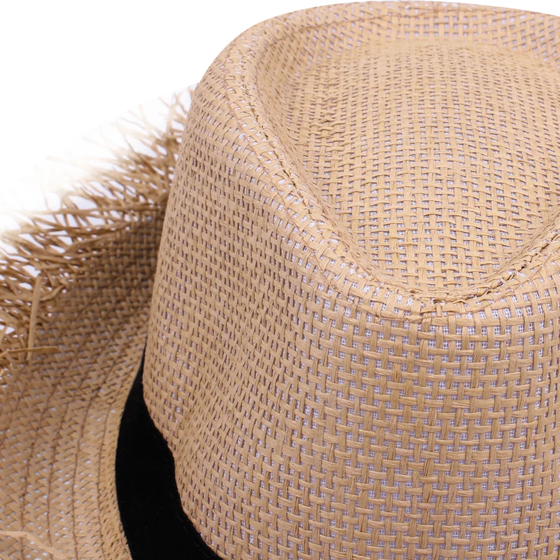 

Anself Fashion Beach sun hat Cute children sun hats bow hand made women straw cap beach big brim hat casual girl summer cap 2020