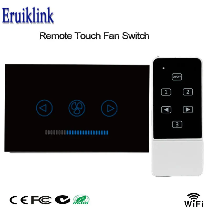 Eruiklink AU/US Роскошные переключатели для вентиляторов белая Хрустальная стеклянная