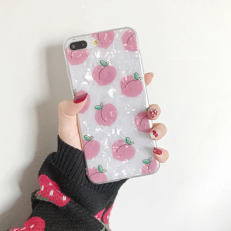 GlamPhoneCase фристиллярный розовый персиковый чехол для телефона iPhone X XS Max XR мягкий из