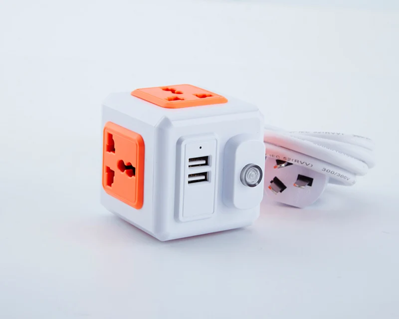 SHIERAK Универсальный Стандартный Magic Cube разъем 110-250 V 10A 4 розетки с 2 Порты usb 5 V 2A Удлинительный Кабель-адаптер 2 м 2500 Вт умный дом