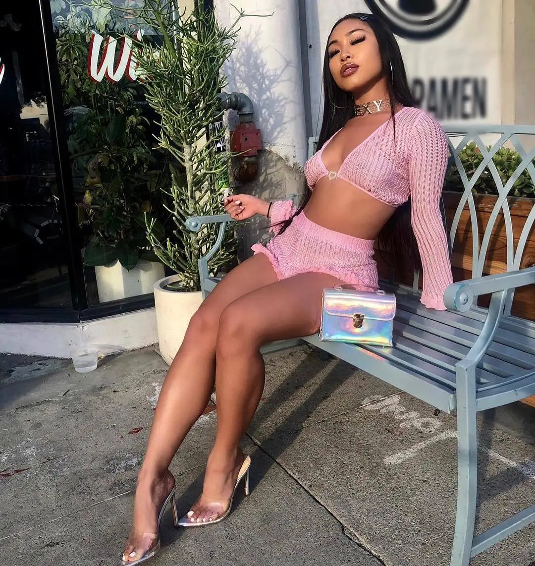 Женский комплект из 2 предметов сетчатый шифоновый в стиле пэчворк кроп топа с