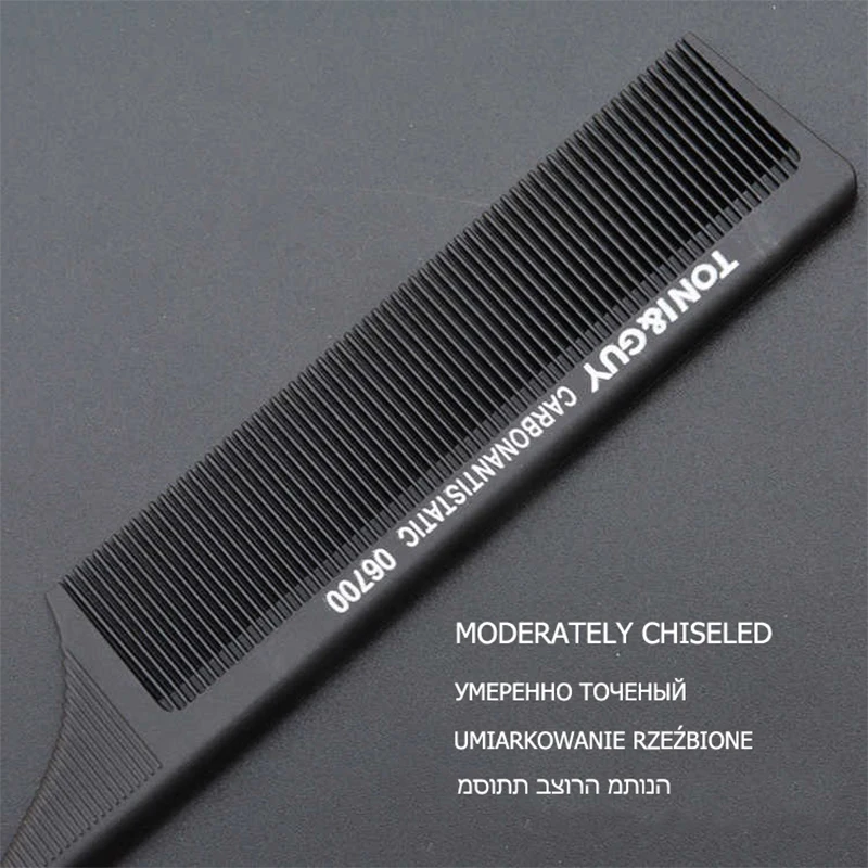 Черные профессиональные расчески для салона из нержавеющей стали