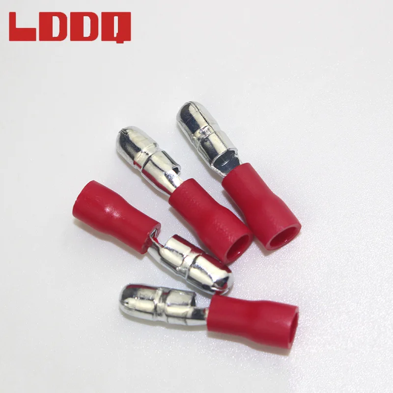 LDDQ 100 шт. красные пули стыковые обжимные клеммы штекер изолированный провод