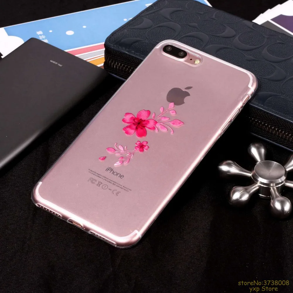 Мягкий силиконовый чехол для телефона из ТПУ с цветком простой стиль Apple iPhone 7 8 PLUS
